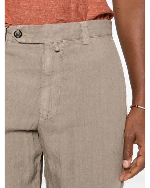 Berwich White Linen Trousers for men