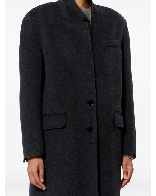 Isabel Marant Black Clesa Long Double-Faced Wool And Cashmere Coat