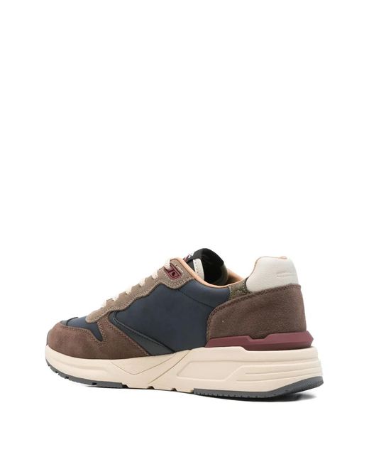 Blauer White Leather Panel Sneakers for men