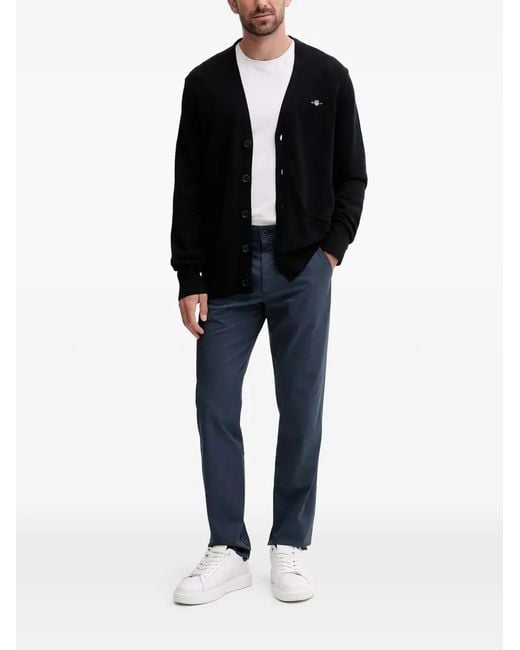 Gant Black Logo Button Cardigan for men