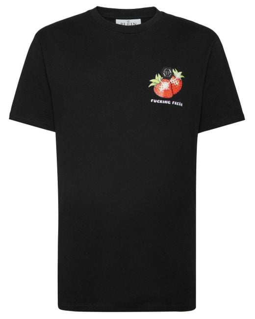 Philipp Plein Black Tutti Frutti Jersey T-shirt for men