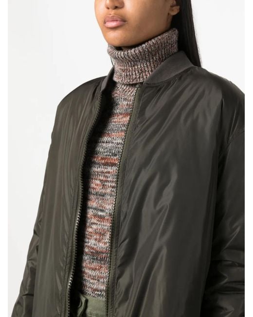 Aspesi Gray Drawstring Padded Bomber Jacket