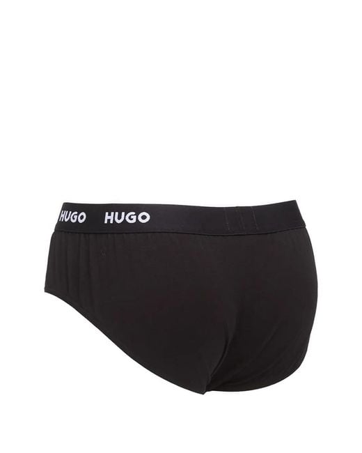 HUGO Black Logo Hip Briefs for men