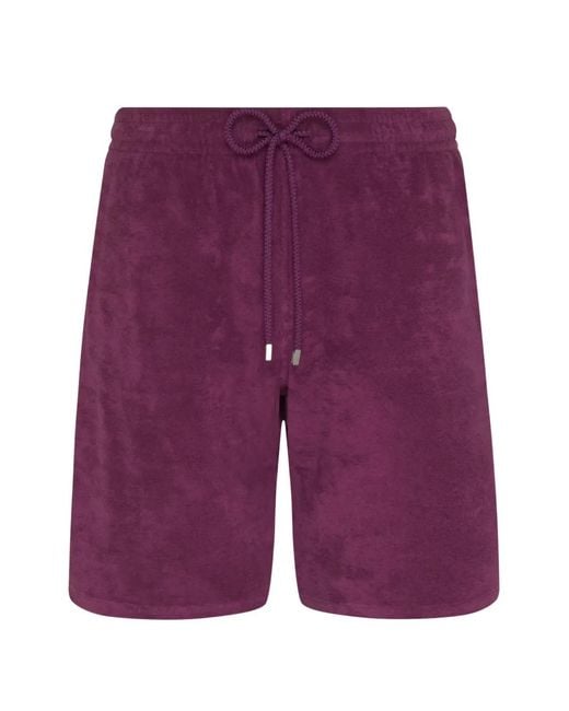 Vilebrequin Purple Drawstring Terry Bermuda Shorts for men