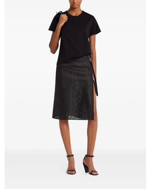 Courreges Black Embroidered Tee Clothing