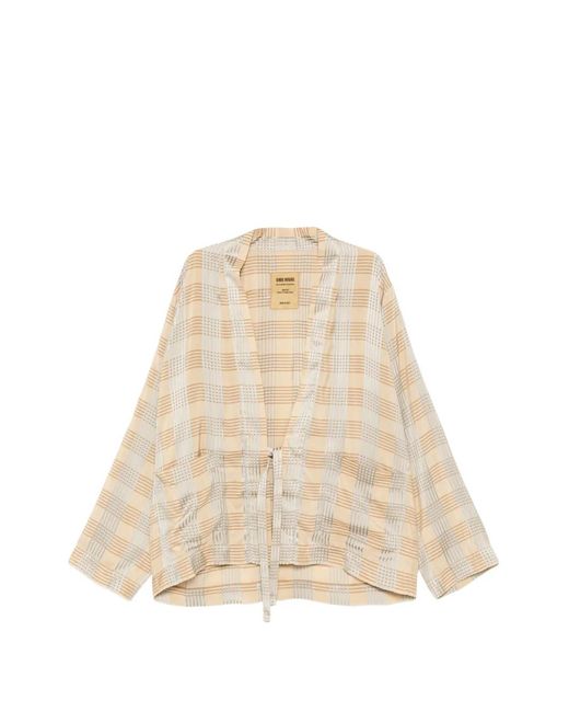 Uma Wang Natural Plaid Jacket for men