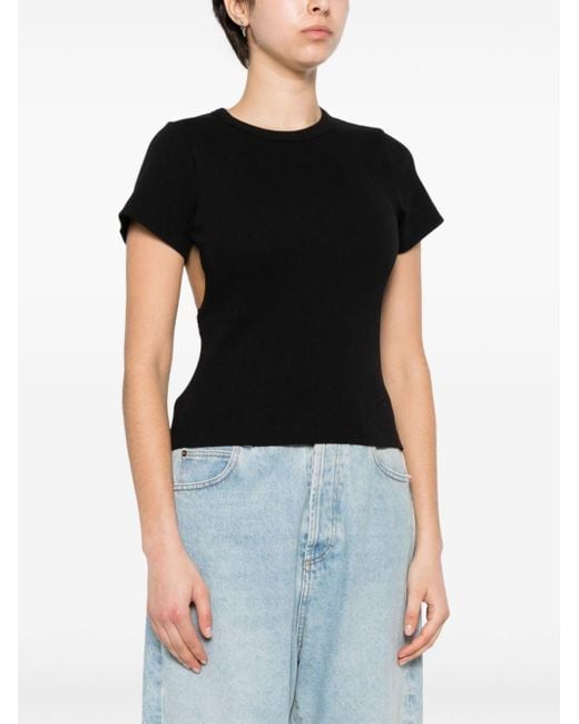 Axel Arigato Black Cut-out Ribbed T-shirt