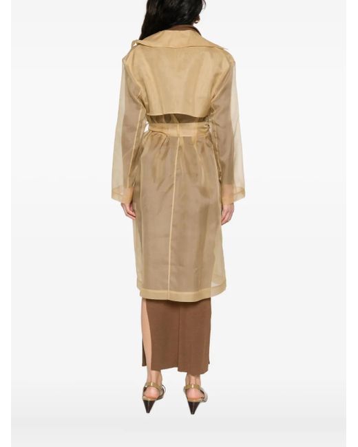 Antonelli Natural Belted Silk Trench Coat