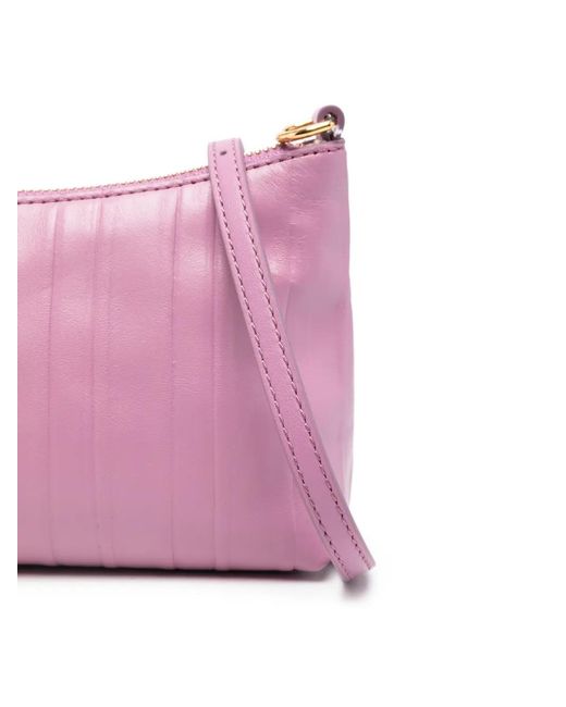 Coccinelle Pink Vertical Stripes Shoulder Bag