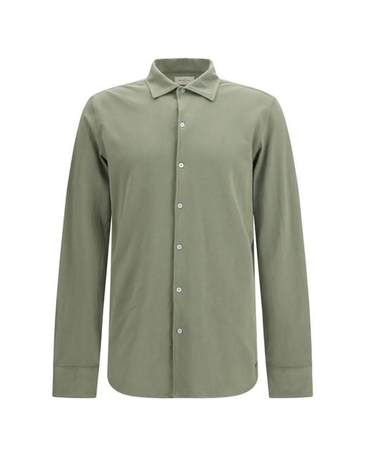 Brooksfield Green Long-Sleeve Piqué Shirt for men