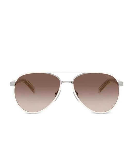 Prada ロゴエングレーブ サングラス Brown