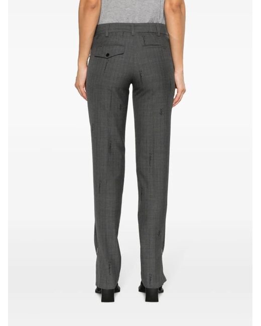 Zadig & Voltaire Gray Prune Striped Slim Trousers