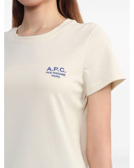 Camiseta con logo estampado A.P.C. de color White