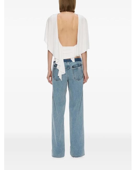 Christopher Esber White Ruched Open-Back Top