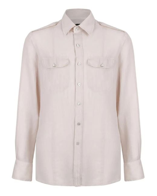 Camicia Con Colletto Button-Down di Tom Ford in Pink da Uomo