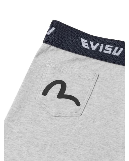 Evisu Gray Seagull-Print Logo-Waistband Boxers for men
