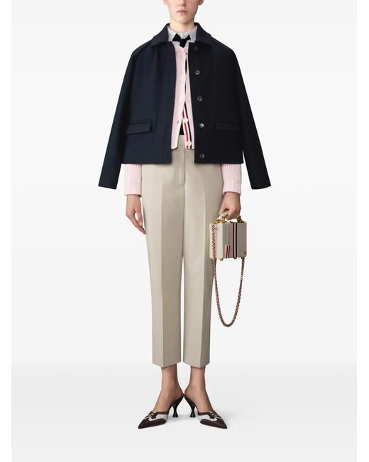Thom Browne Blue Double-Face Jacquard Jacket