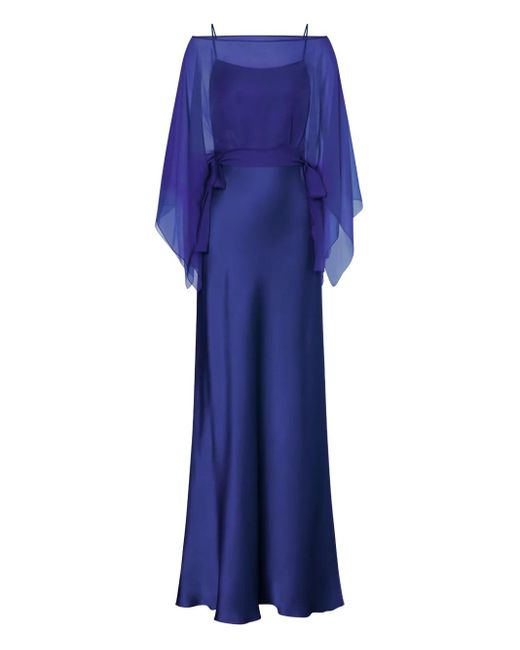 Alberta Ferretti Blue Chiffon Dress