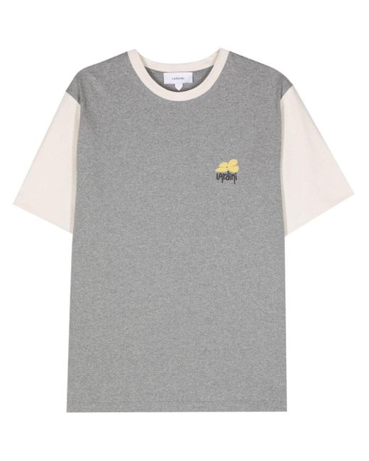 Lardini Gray Logo-print Colourblock T-shirt for men