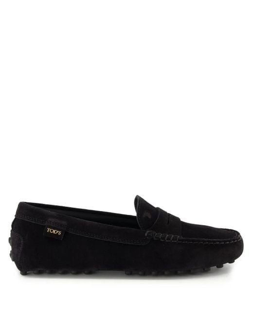 Tod's Black Gommino Loafer Aus Wildleder