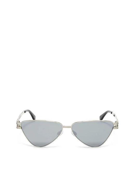 Palm Angels White Fontana Geometric-Frame Sunglasses