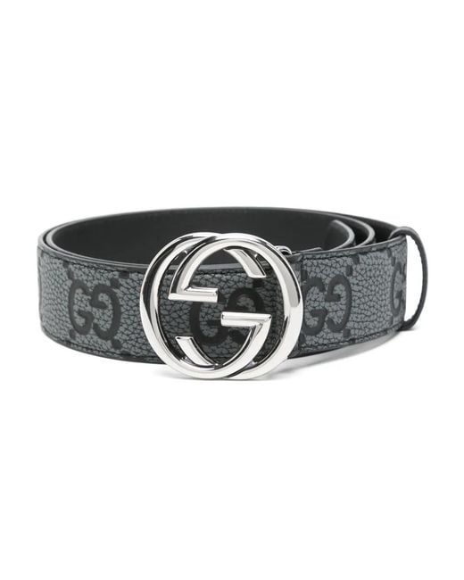 Gucci Black Gg Pattern Belt for men