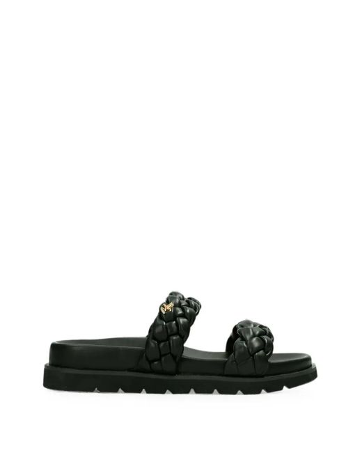 Mexx Black Braided-Strap Platform Sandals