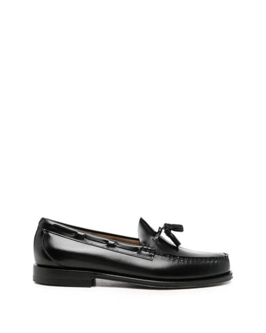 G.H.BASS Black Weejun Heritage Larkin Tassel Loafers for men