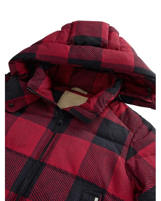 Woolrich Red Check-Pattern Padded Jacket