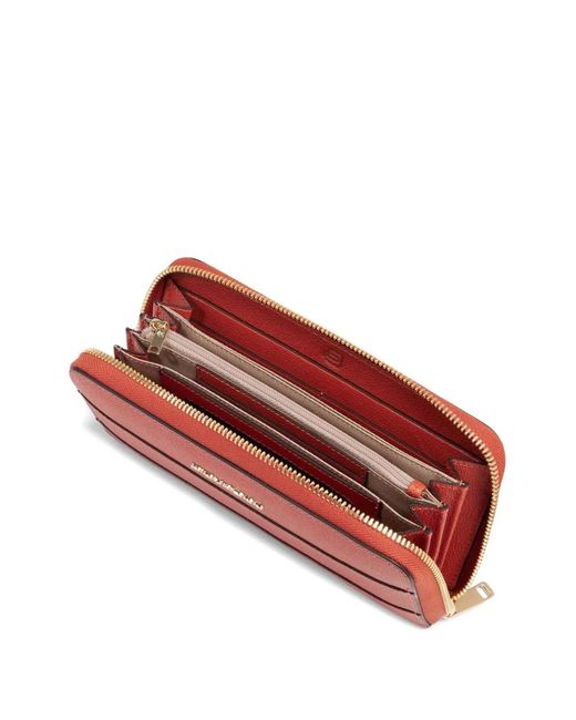 Piquadro Red Zip Around Wallet