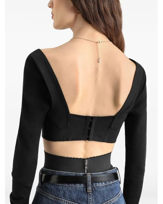 Dolce & Gabbana Black Haut Bustier En Satin