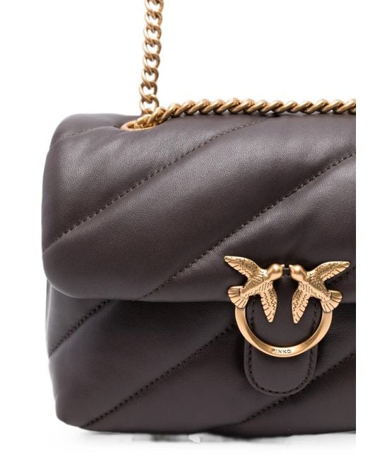 Pinko White Small Love Mini Quilted Cross Body Bag
