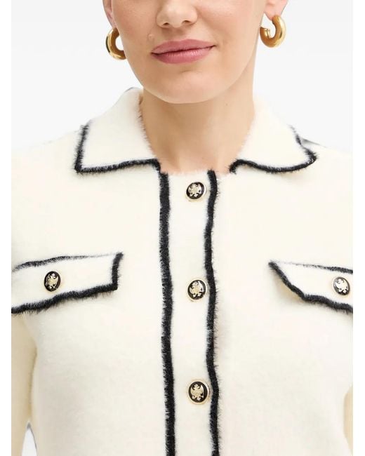 Morgan Natural Button Trim Cardigan