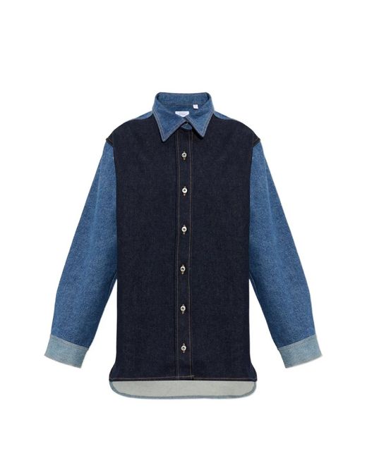 Off-White c/o Virgil Abloh Blue Arrows-Print Denim Shirt