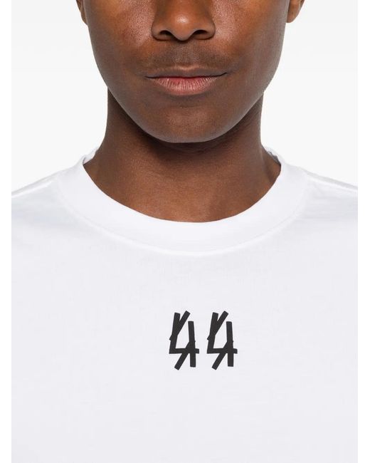 44 Label Group White Logo-Print T-Shirt for men