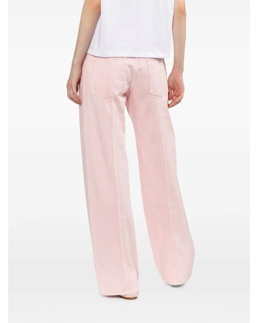Helmut Lang Pink Jean Ample Classique À Coupe Cinq Poches
