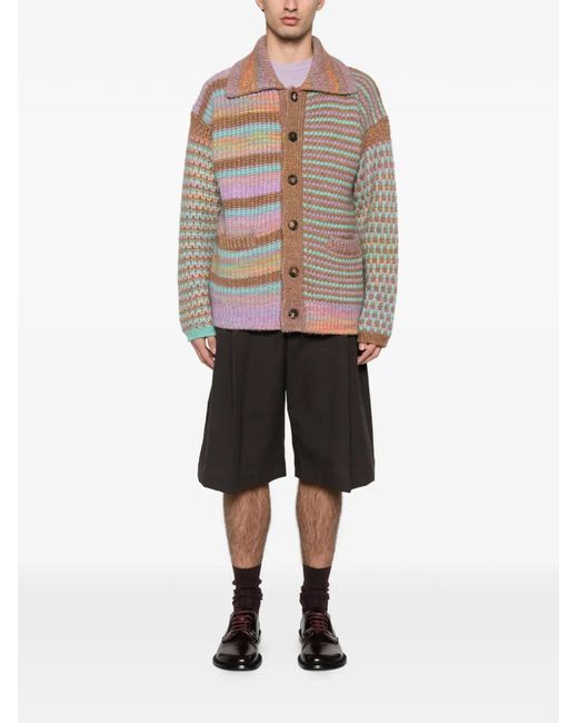 Roberto Collina Brown Patterned Cardigan for men