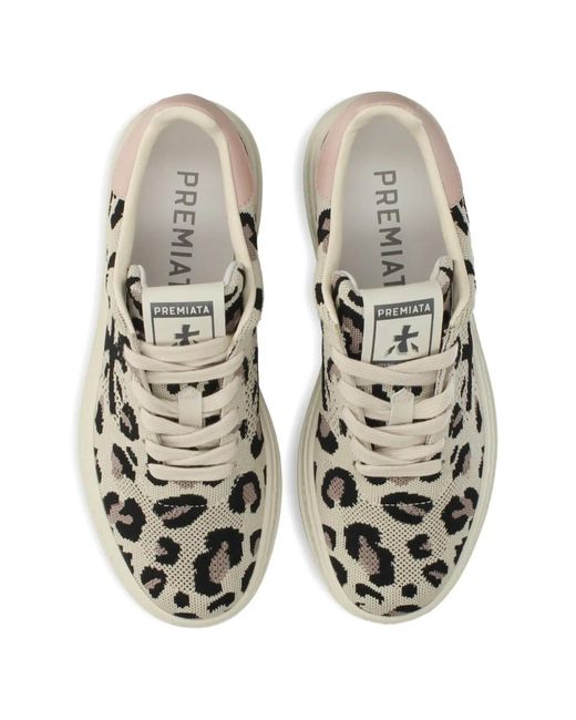 Premiata White Baskets Quinnd À Imprimé Léopard