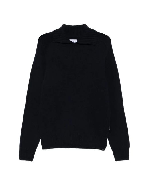 Sebago Black Swiftriver Ribbed-Collar Sweater for men