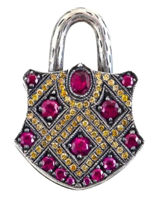 Sevan Bıçakçı Pink 24K Ruby Diamond Padlock Pendant