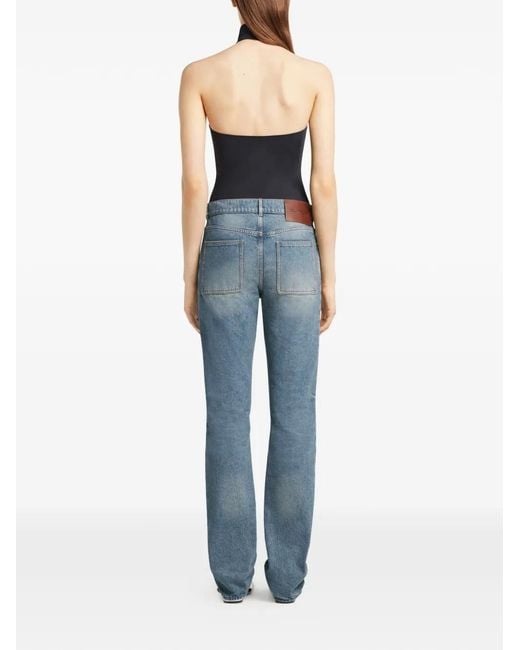 Courreges Blue Logo Patch Jeans