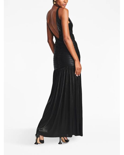 retroféte Black Elsa Draped-Design Dress