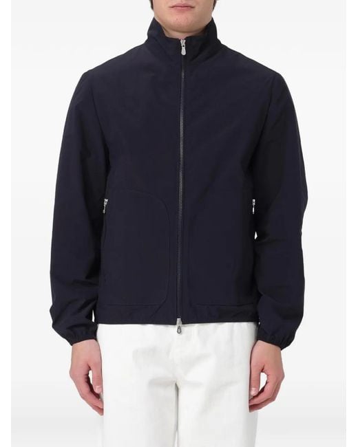 Brunello Cucinelli Blue Zip-Up Jacket for men