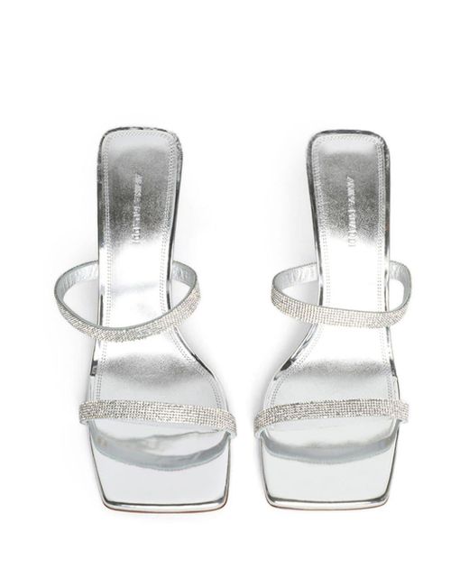 AMINA MUADDI White Rih Slipper 95mm Sandals