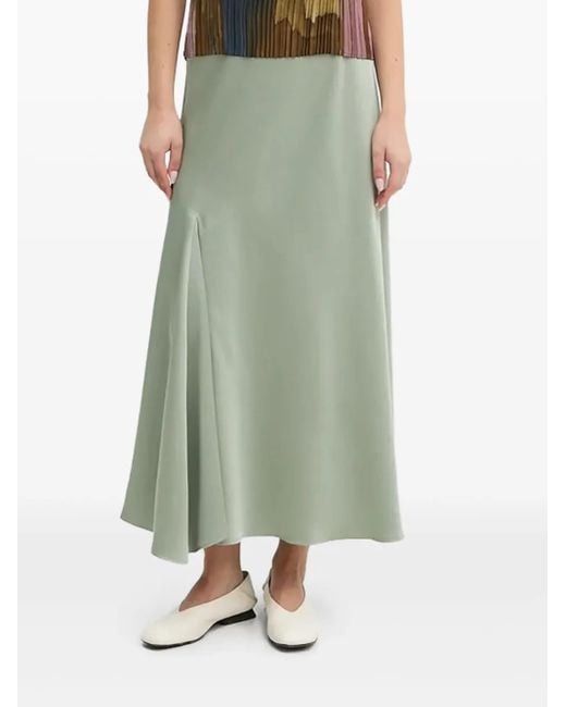 Sandro Ferrone アシンメトリーヘム サテンスカート Green