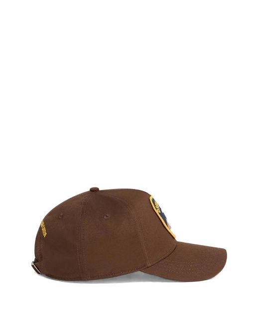 DSquared² Brown Logo Patch Baseball Cap for men