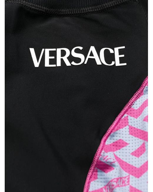 Versace Black La Greca High-Waisted Leggings
