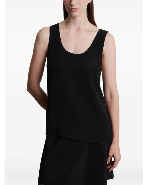 12 STOREEZ Black Silk Top