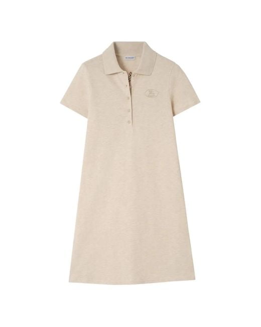 Burberry Natural Cotton Polo Shirt Dress