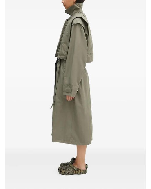 Samsøe & Samsøe Green Belted Shoulder-Cape Coat